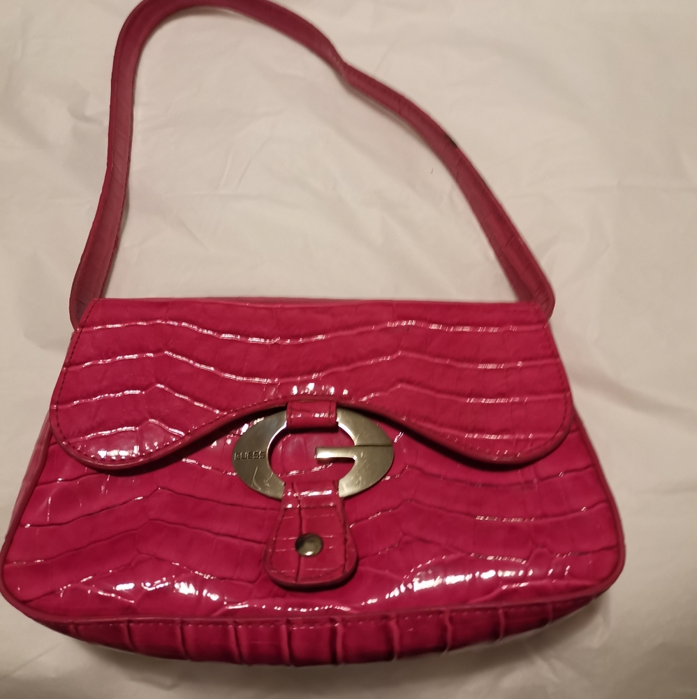 Guess Mini Purse Patent Faux Leather 8"